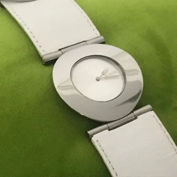 Nixon Big Glam The Superior Round Dial Leather Band Wrist Watch - Needs battery! - Picture 2 of 6